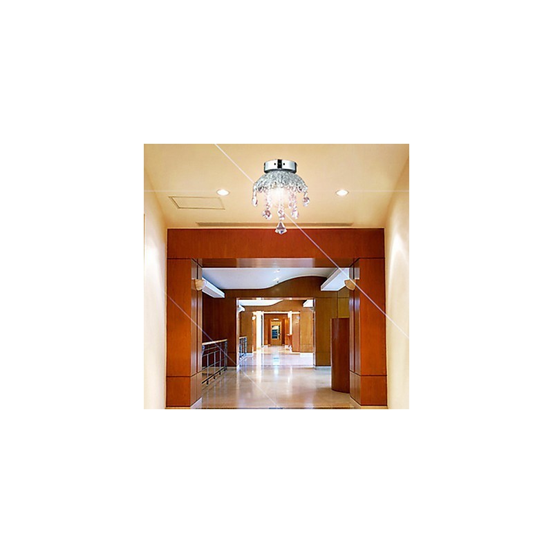 Cristal Semi Flush Mount com 3 Luzes