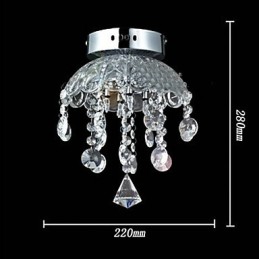 Cristal Semi Flush Mount com 3 Luzes