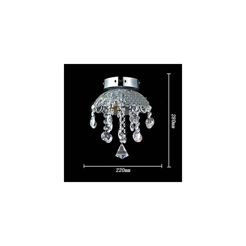 Cristal Semi Flush Mount com 3 Luzes
