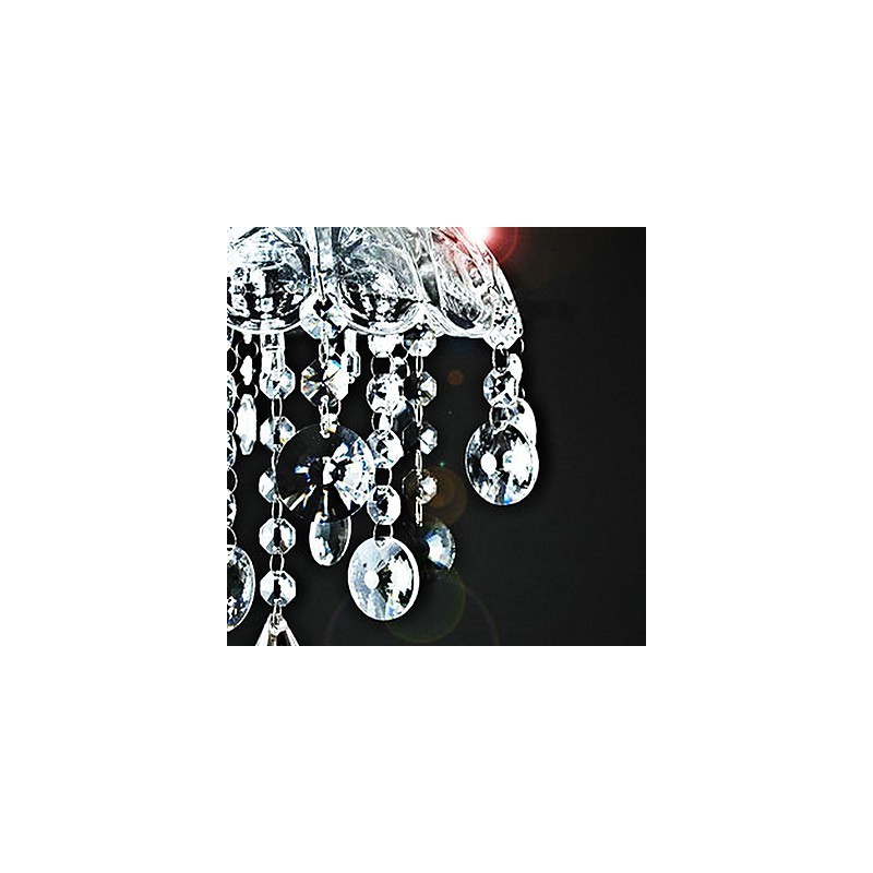 Cristal Semi Flush Mount com 3 Luzes