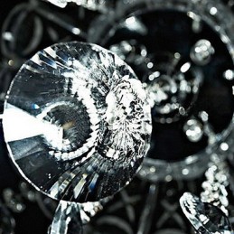 Cristal Semi Flush Mount com 3 Luzes