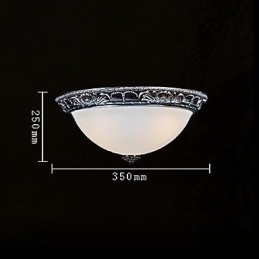 Luminária embutida em vidro resina prata entalhe retrô europeia clássica