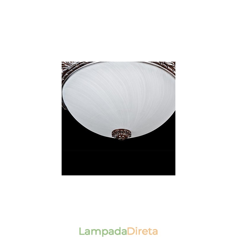 Luminária embutida em vidro resina prata entalhe retrô europeia clássica