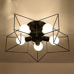 Breve iluminação de estrela de cinco pontas, luz de teto moderna personalizada, lâmpadas de habitação infantil
