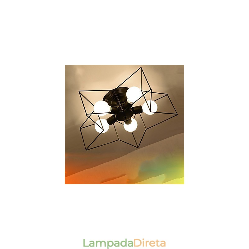 Breve iluminação de estrela de cinco pontas, luz de teto moderna personalizada, lâmpadas de habitação infantil