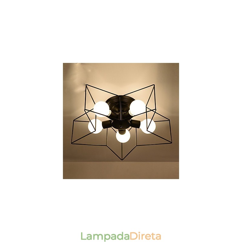 Breve iluminação de estrela de cinco pontas, luz de teto moderna personalizada, lâmpadas de habitação infantil