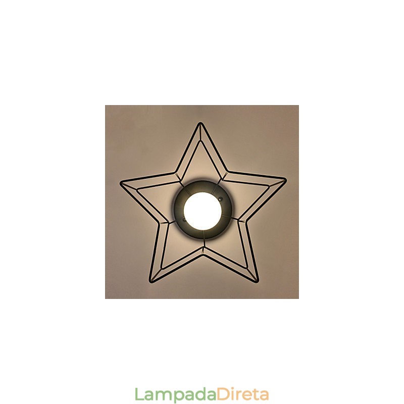 Breve iluminação de estrela de cinco pontas, luz de teto moderna personalizada, lâmpadas de habitação infantil
