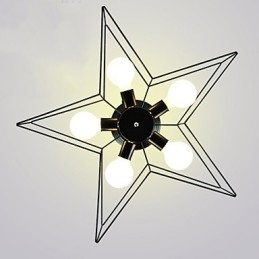 Breve iluminação de estrela de cinco pontas, luz de teto moderna personalizada, lâmpadas de habitação infantil