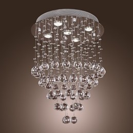 Lustre de Cristal com 5 luzes Design (Cristal K9)