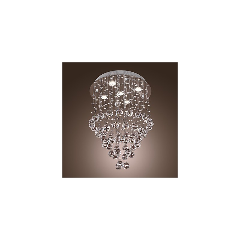 Lustre de Cristal com 5 luzes Design (Cristal K9)