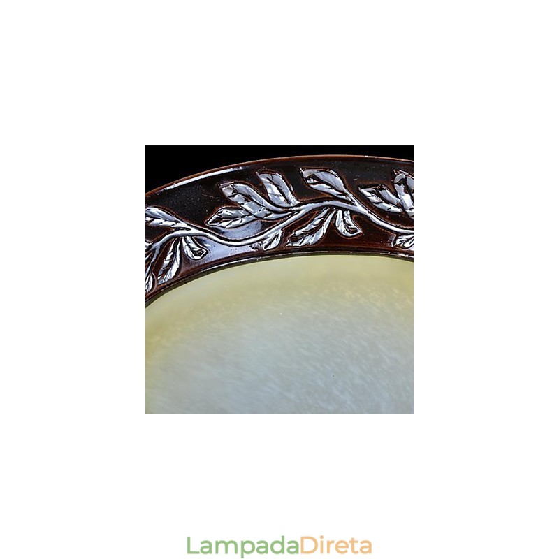 Luminária embutida em vidro branco amarelo resina prata entalhe europeu clássico