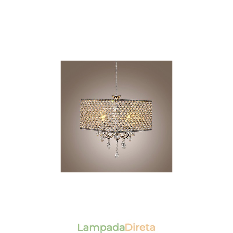 Lustre de metal com pintura de cristal de tambor moderno e contemporâneo