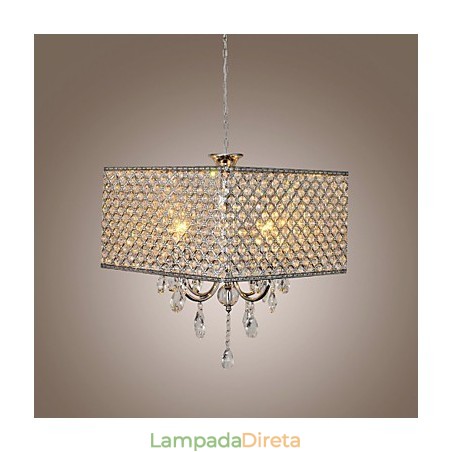 Lustre de metal com pintura de cristal de tambor moderno e contemporâneo Lustre de metal com pintura de cristal de tambor moderno e contemporâneo