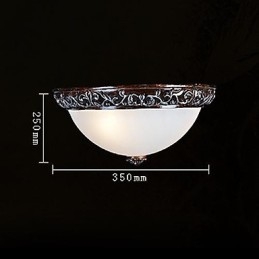 Luminária embutida em vidro resina prata entalhe europeu clássico