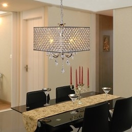 Lustre de metal com pintura de cristal de tambor moderno e contemporâneo
