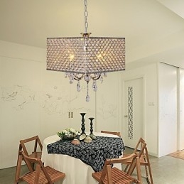 Lustre de metal com pintura de cristal de tambor moderno e contemporâneo
