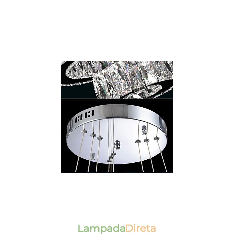 Lustre de cristal Luzes Iluminação Moderna Anéis Únicos K9 Grande Cristal Luminárias de Teto Interno