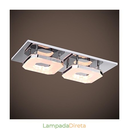 16W Acrílico Flush Mount 2 luzes Moderno Acrílico Galvanoplastia Aço Inoxidável 16W Acrílico Flush Mount 2 luzes Moderno Acrílico Galvanoplastia Aço Inoxidável