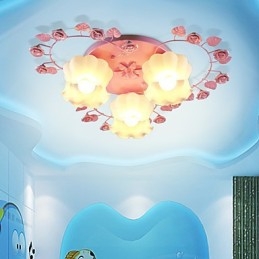 Lâmpada Criativa Lâmpada Contratada Rural Rosa Doce Rosa 3 Absorve Luz Dome