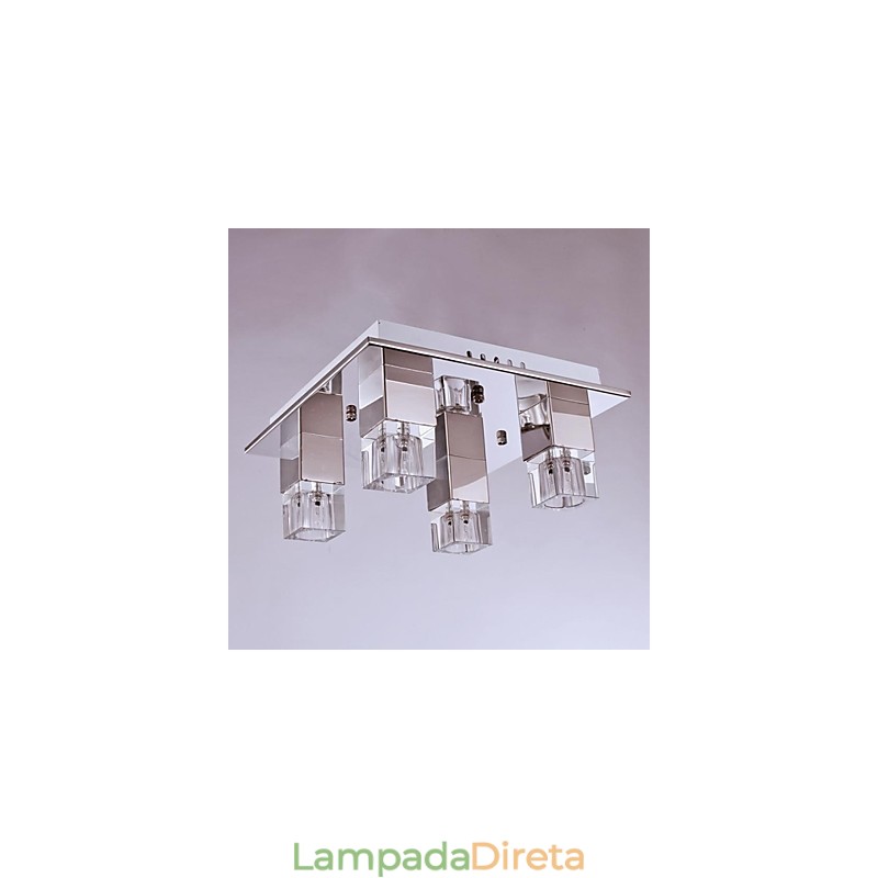 Luminárias de teto 4 luzes Cristal Artístico Aço Inoxidável Chapeamento