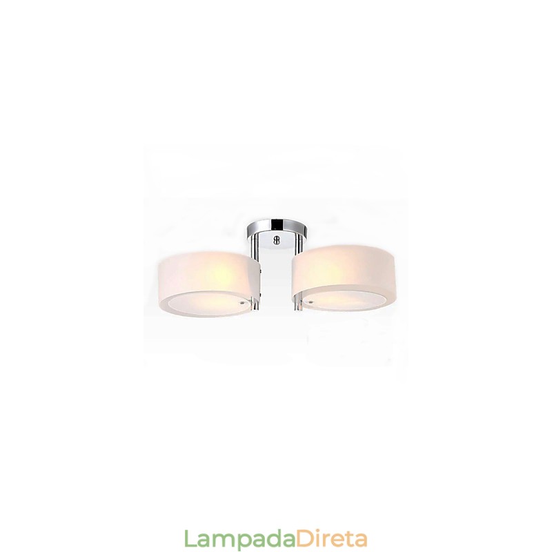Luminária de teto moderna contemporânea embutida com 2 luzes de metal