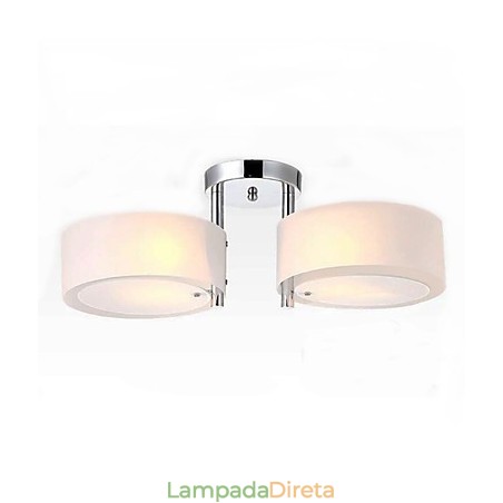 Luminária de teto moderna contemporânea embutida com 2 luzes de metal Luminária de teto moderna contemporânea embutida com 2 luzes de metal