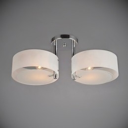 Luminária de teto moderna contemporânea embutida com 2 luzes de metal