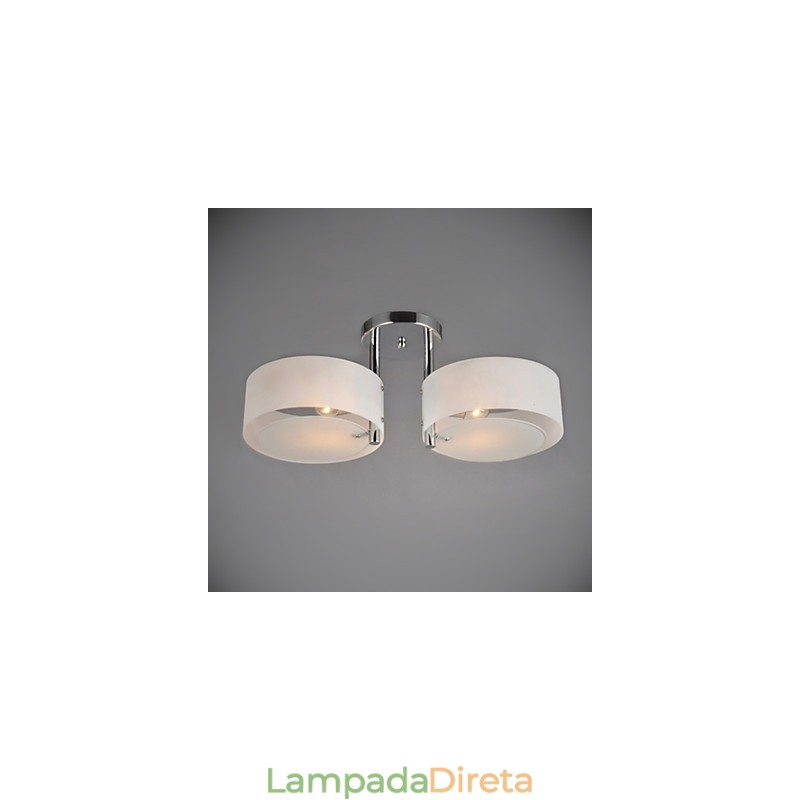 Luminária de teto moderna contemporânea embutida com 2 luzes de metal