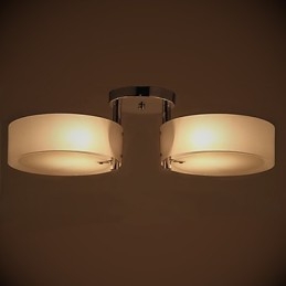 Luminária de teto moderna contemporânea embutida com 2 luzes de metal