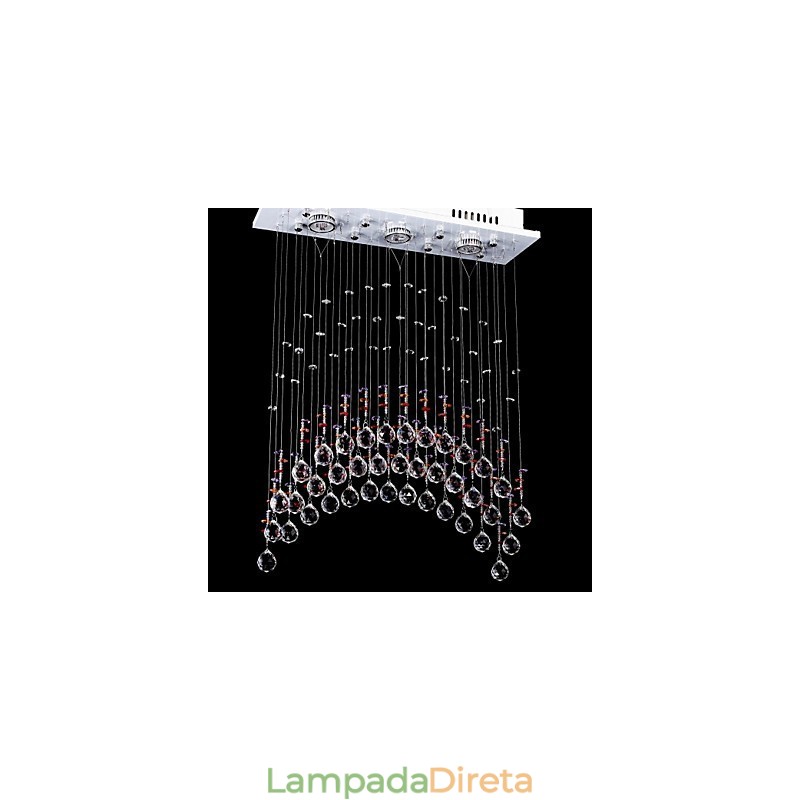 Lustre de cristal K9 de aço inoxidável com 5 luzes de luz transparente