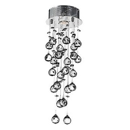 Cristal Flush Mount 1 Luz Moderno Ferro Galvanoplastia