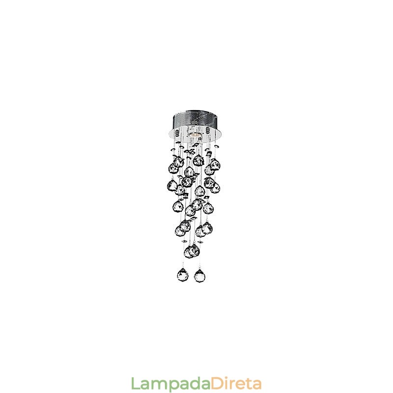 Cristal Flush Mount 1 Luz Moderno Ferro Galvanoplastia