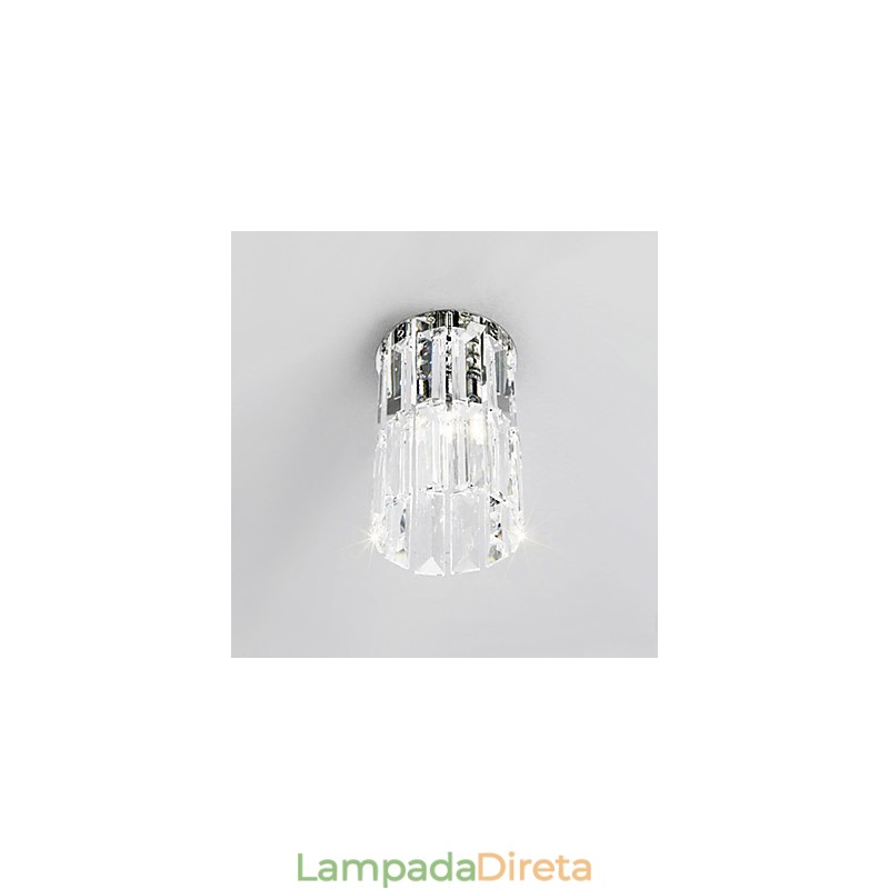 Luminária de embutir em cristal redonda