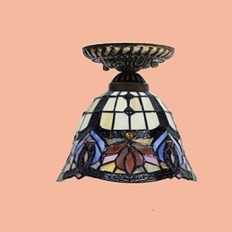 Artes criativas rurais europeias Vitral Absorver luz da lâmpada de cúpula