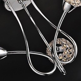 Luminária pendente moderna contemporânea tradicional clássica de cristal galvanizado com metal e montagem embutida