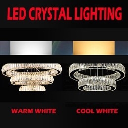 Lustre de cristal Luzes Iluminação Moderna Anéis Únicos K9 Grande Cristal Luminárias de Teto Interno