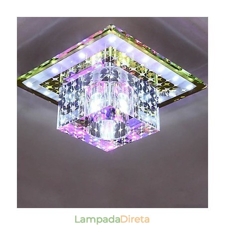 Luminária de teto de cristal Spotlight SMD 3W Lâmpada criativa Tubo de luz colorida Luz de cúpula colorida Luminária de teto de cristal Spotlight SMD 3W Lâmpada criativa Tubo de luz colorida Luz de cúpula colorida