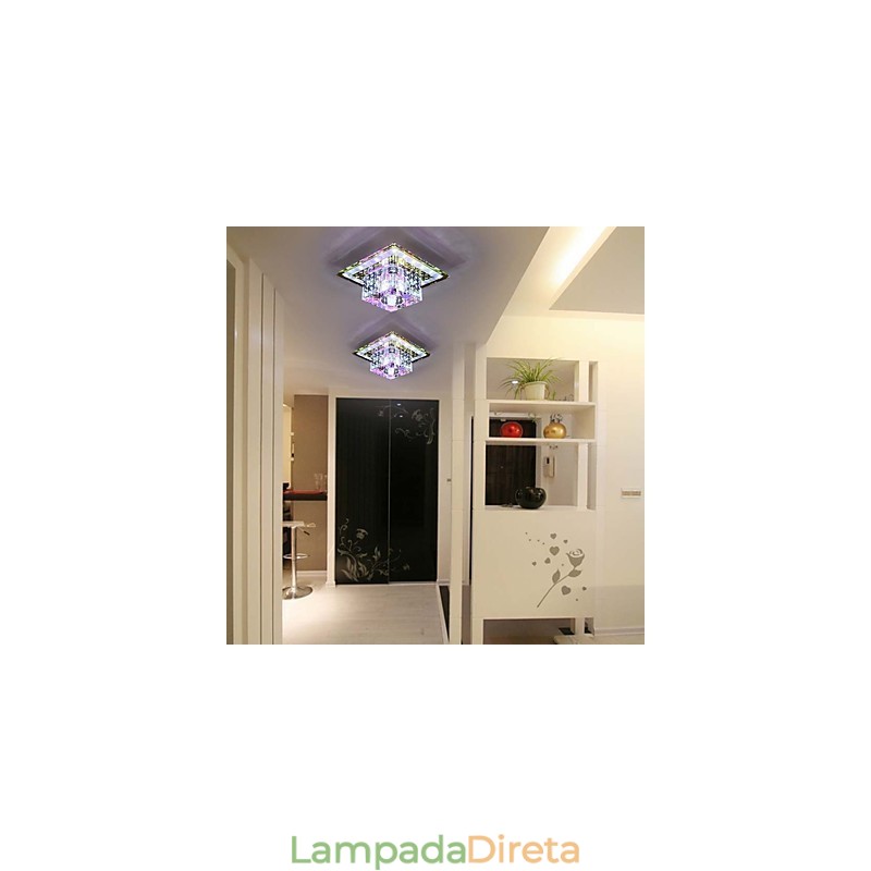 Luminária de teto de cristal Spotlight SMD 3W Lâmpada criativa Tubo de luz colorida Luz de cúpula colorida