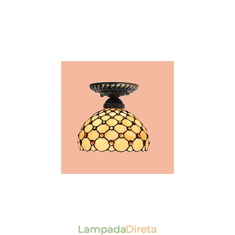 Artes criativas rurais europeias Vitral Absorver luz da lâmpada de cúpula