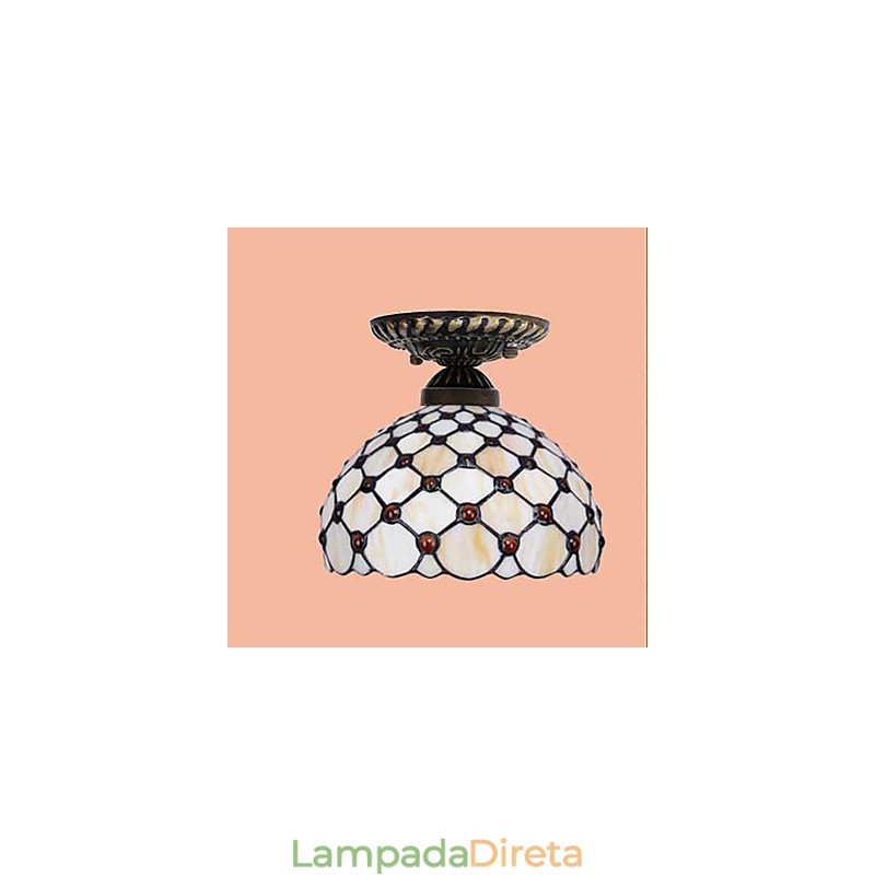 Artes criativas rurais europeias Vitral Absorver luz da lâmpada de cúpula