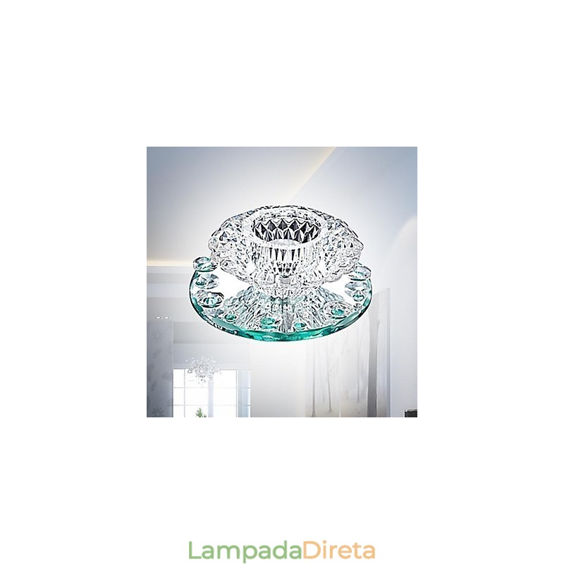 Mini estilo moderno e contemporâneo de cristal cromado metal embutido
