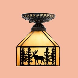 Natal Europeu Rural Artes Criativas Vitral Absorver Lâmpada Dome Luz