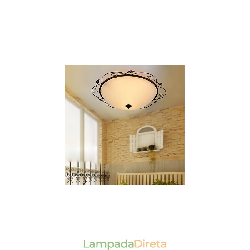 Lâmpada de luz de cúpula de absorção de estilo rural clássico de 32 cm da Europa
