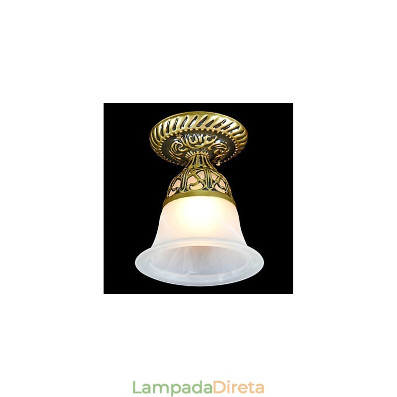 Luminária embutida em bronze Vidro moiré Clássico europeu