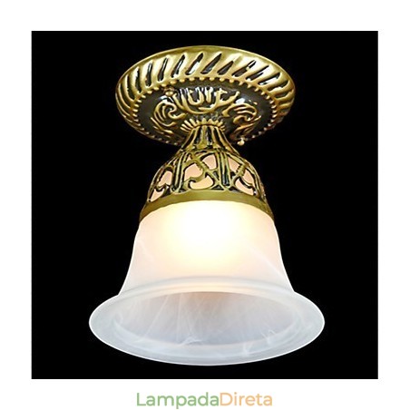 Luminária embutida em bronze Vidro moiré Clássico europeu Luminária embutida em bronze Vidro moiré Clássico europeu