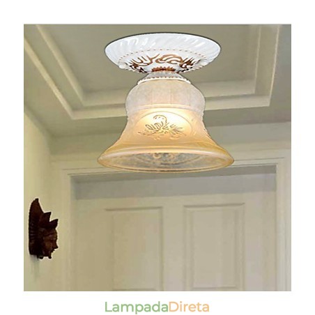Abajur de vidro com padrão de luz embutida branca, dourado à mão, europeu, retrô, clássico Abajur de vidro com padrão de luz embutida branca, dourado à mão, europeu, retrô, clássico