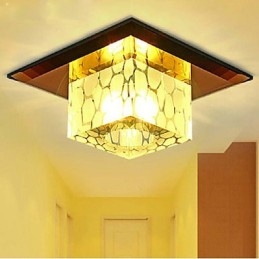 Mini lâmpada de teto de cristal holofote 3W lâmpada criativa tubo luz colorida cor quadrado luz dome