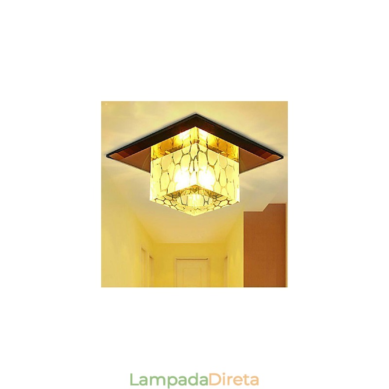 Mini lâmpada de teto de cristal holofote 3W lâmpada criativa tubo luz colorida cor quadrado luz dome