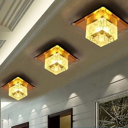 Mini lâmpada de teto de cristal holofote 3W lâmpada criativa tubo luz colorida cor quadrado luz dome