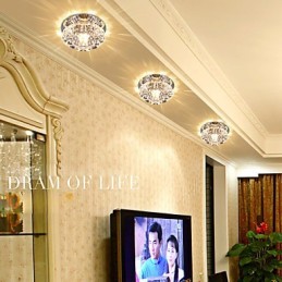 Luminária de teto de cristal Spotlight SMD 3W Lâmpada criativa Absorve luz de cúpula